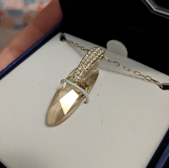 Genuine Swarovski 'Crafty' Champagne Crystal Pendant Necklace - Picture 4 of 5